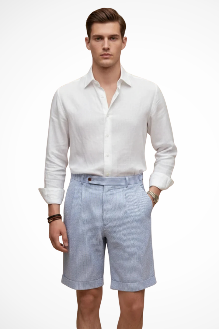 Men's Casual Striped Seersucker Chino Shorts - Summer Style