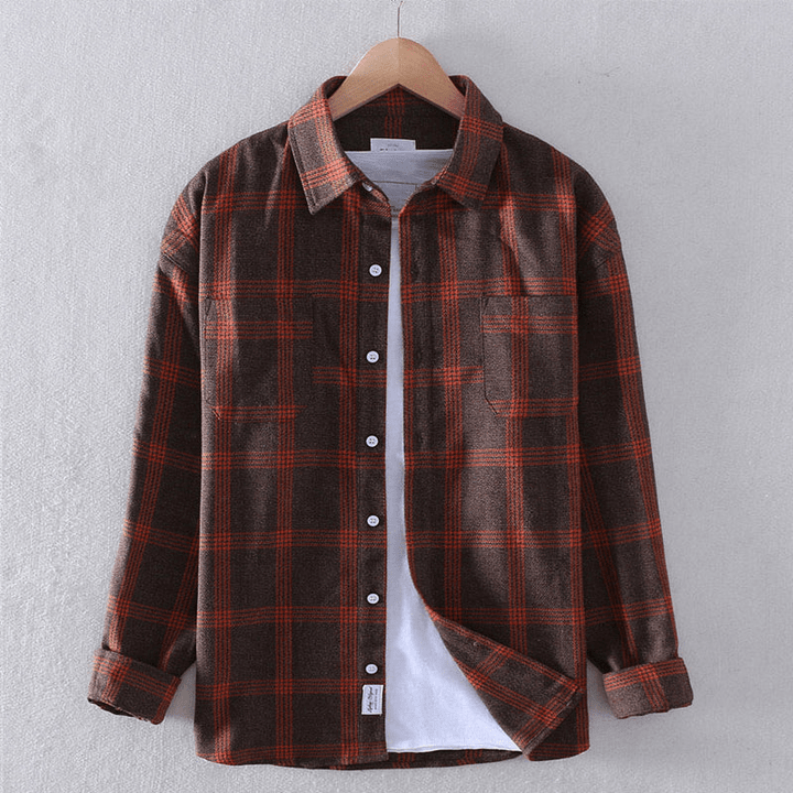 Men's Checkered Casual Button-Down Shirt