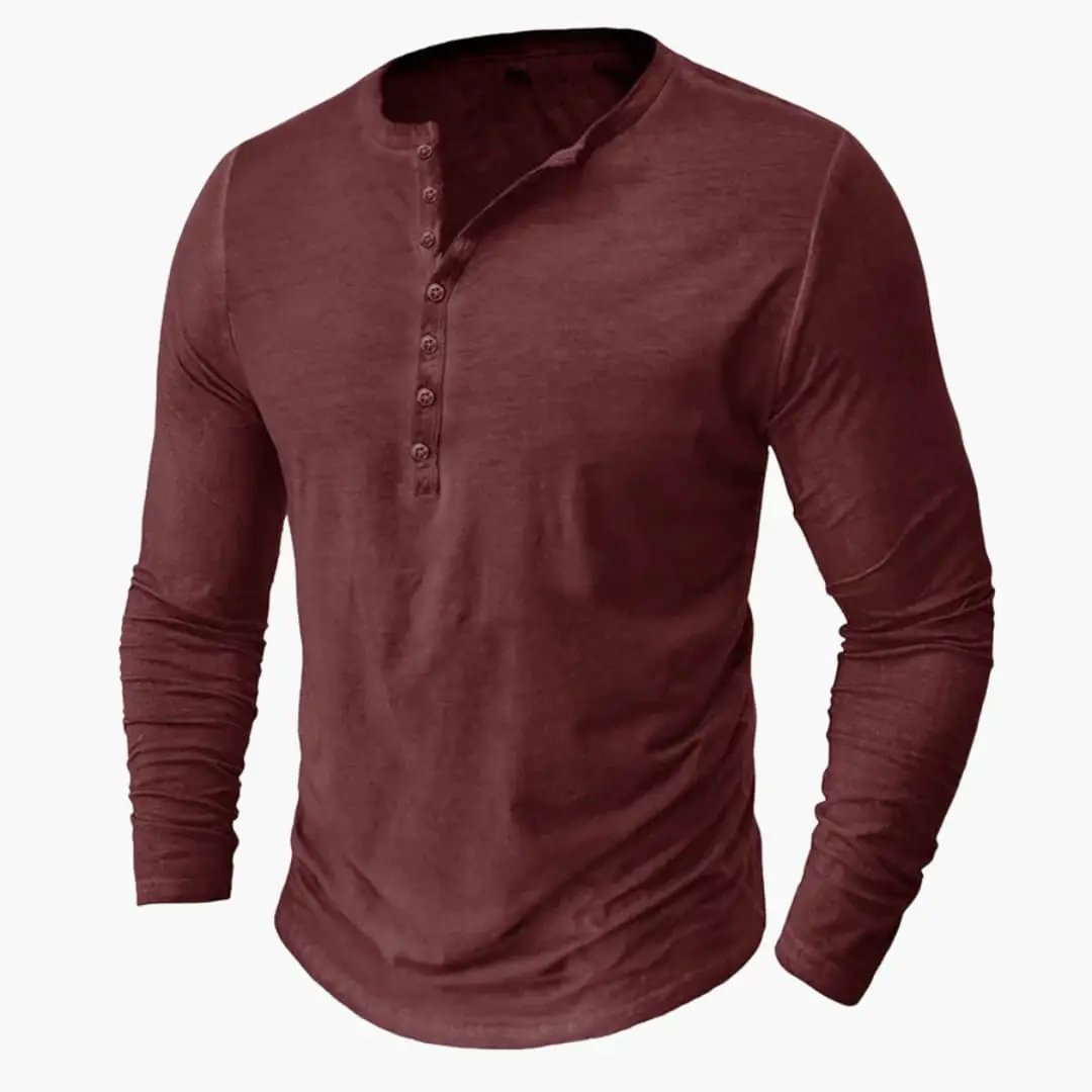 Men's Classic Knit Long Sleeve Shirt - Casual Everyday Wear