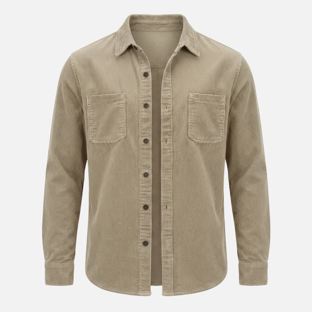 Men's Corduroy Cotton Overshirt with Chest Pockets