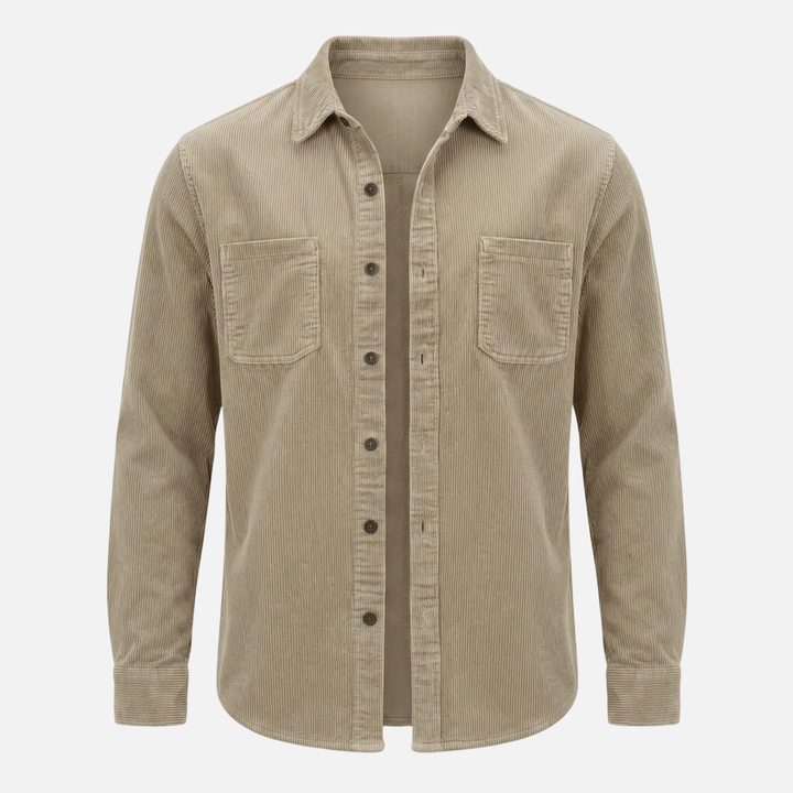 Men's Corduroy Cotton Overshirt with Chest Pockets