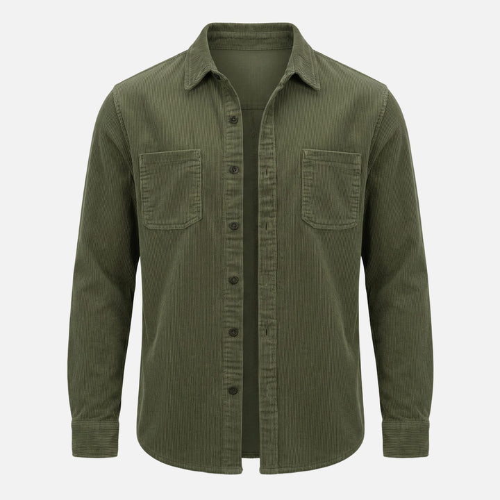 Men's Corduroy Cotton Overshirt with Chest Pockets
