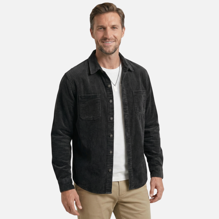 Men's Corduroy Cotton Overshirt with Chest Pockets