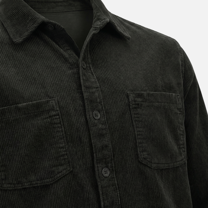 Men's Corduroy Cotton Overshirt with Chest Pockets