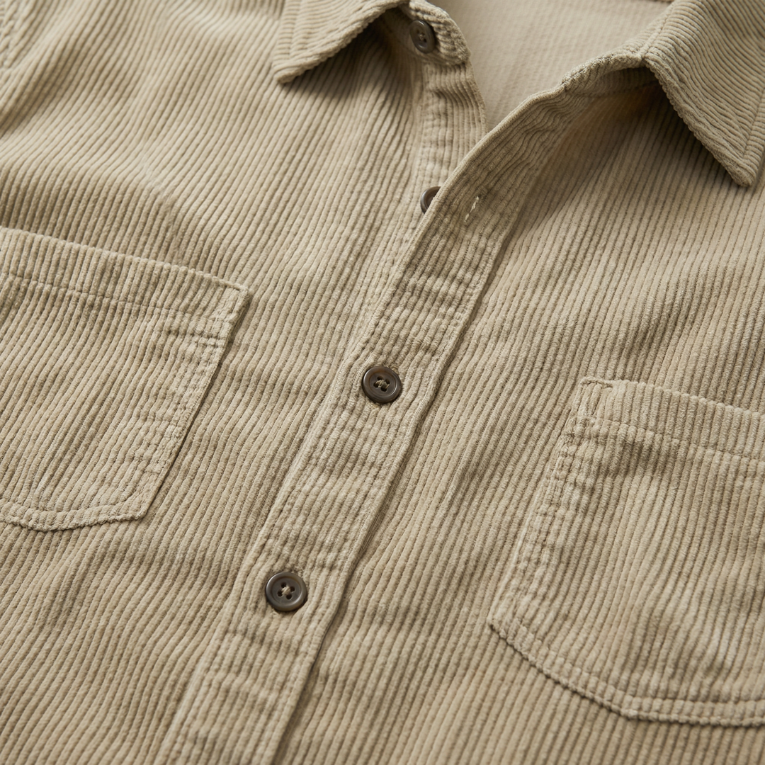 Men's Corduroy Cotton Overshirt with Chest Pockets