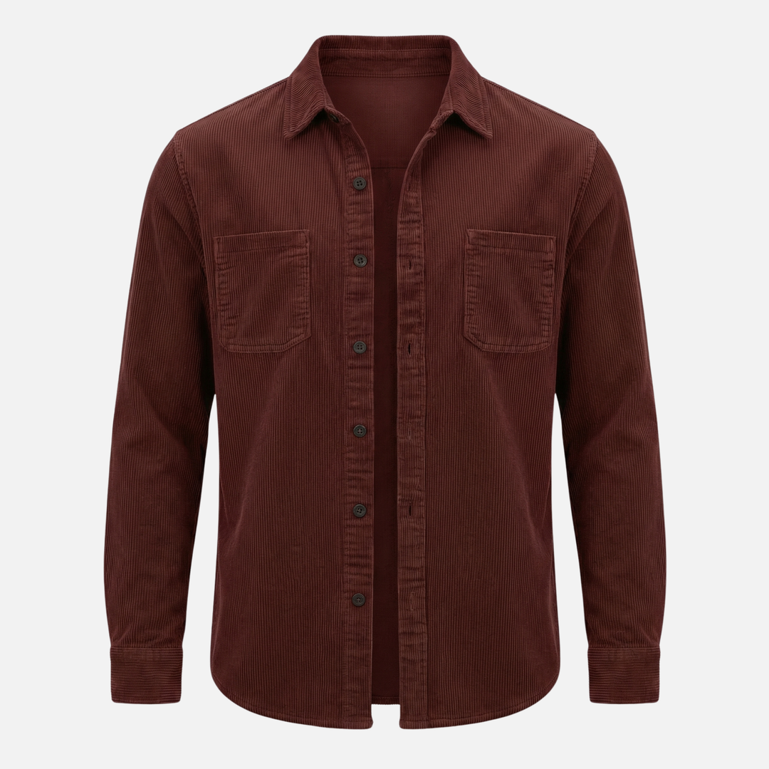 Men's Corduroy Cotton Overshirt with Chest Pockets