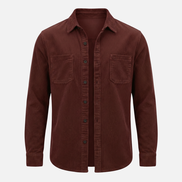 Men's Corduroy Cotton Overshirt with Chest Pockets