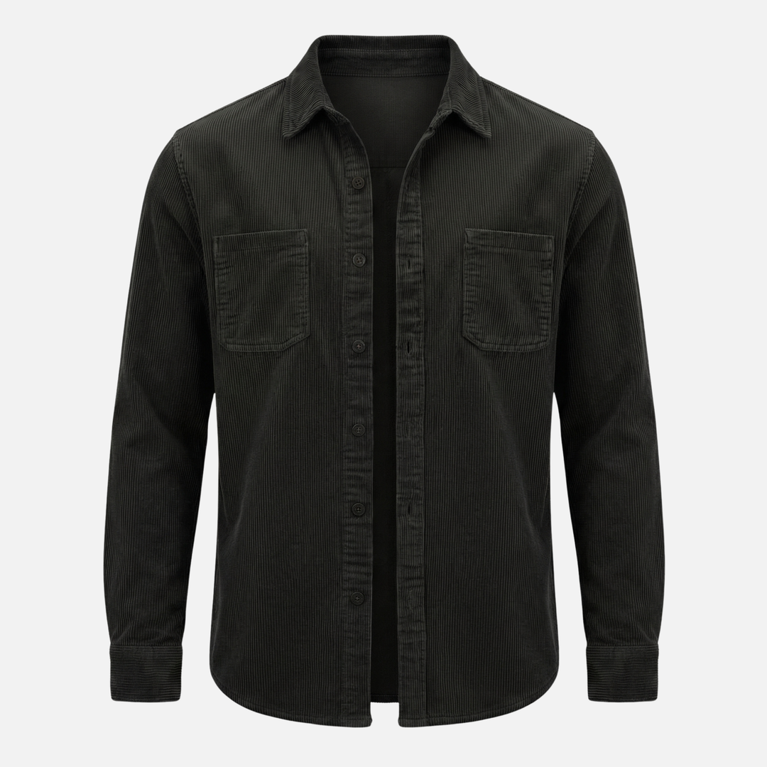 Men's Corduroy Cotton Overshirt with Chest Pockets