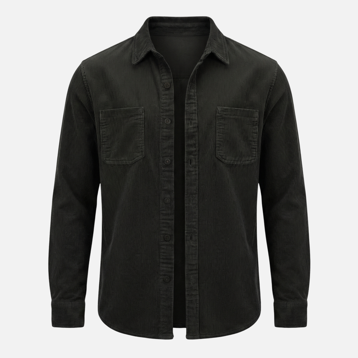 Men's Corduroy Cotton Overshirt with Chest Pockets
