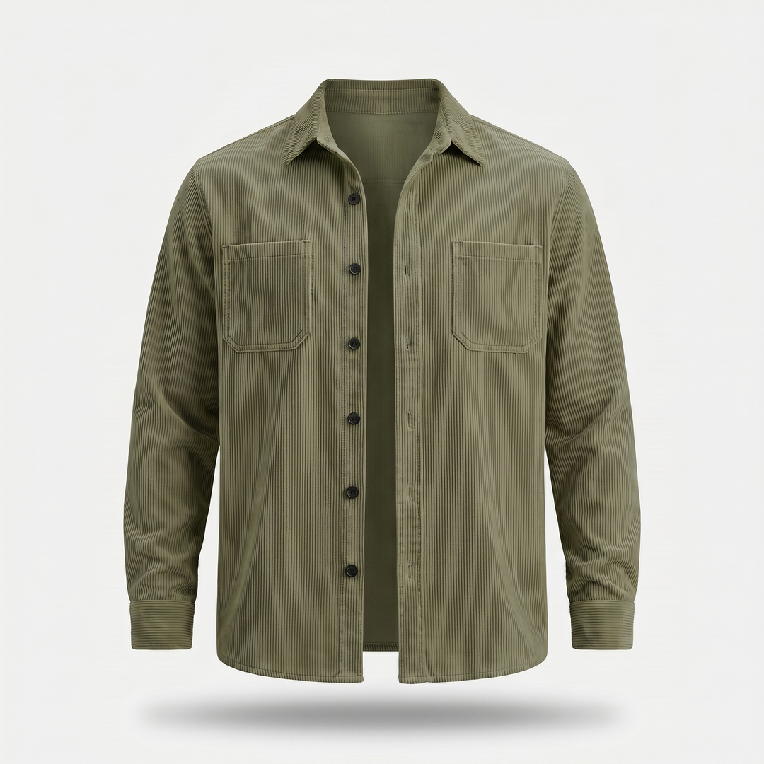 Men's Corduroy Overshirt with Chest Pockets