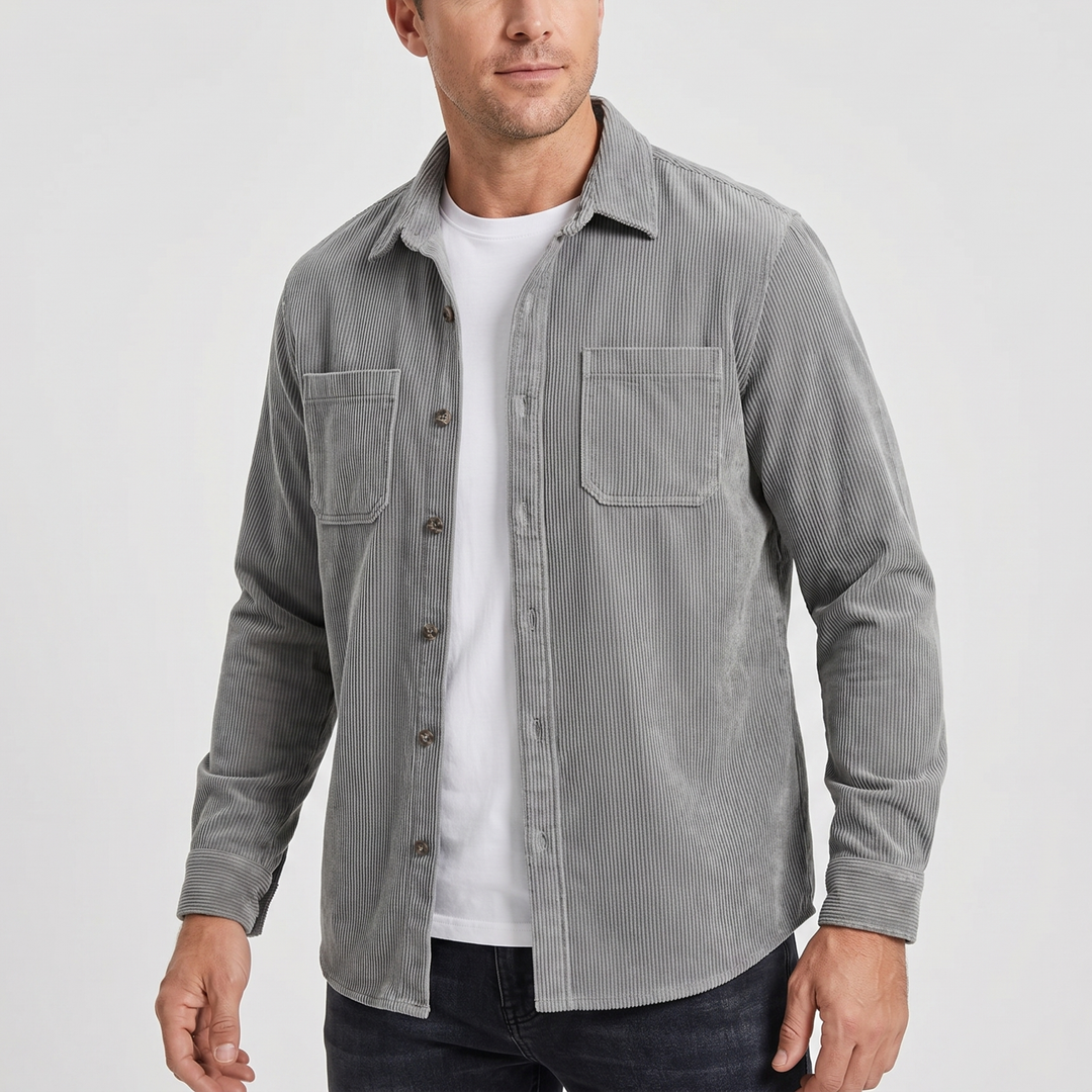Men's Corduroy Overshirt with Chest Pockets