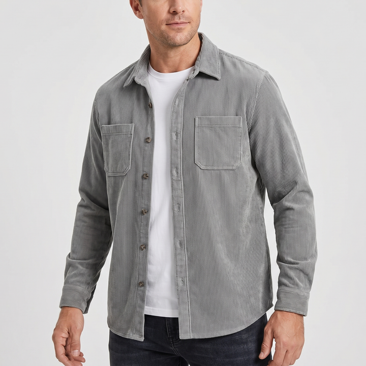 Men's Corduroy Overshirt with Chest Pockets