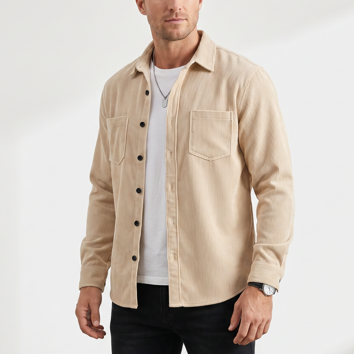 Men's Corduroy Overshirt with Chest Pockets