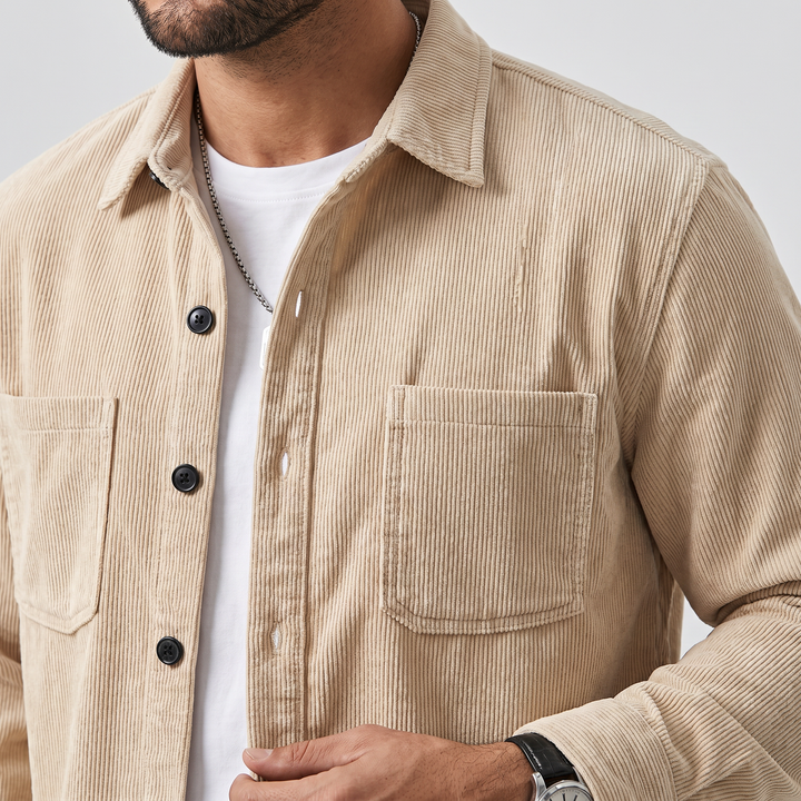 Men's Corduroy Overshirt with Chest Pockets
