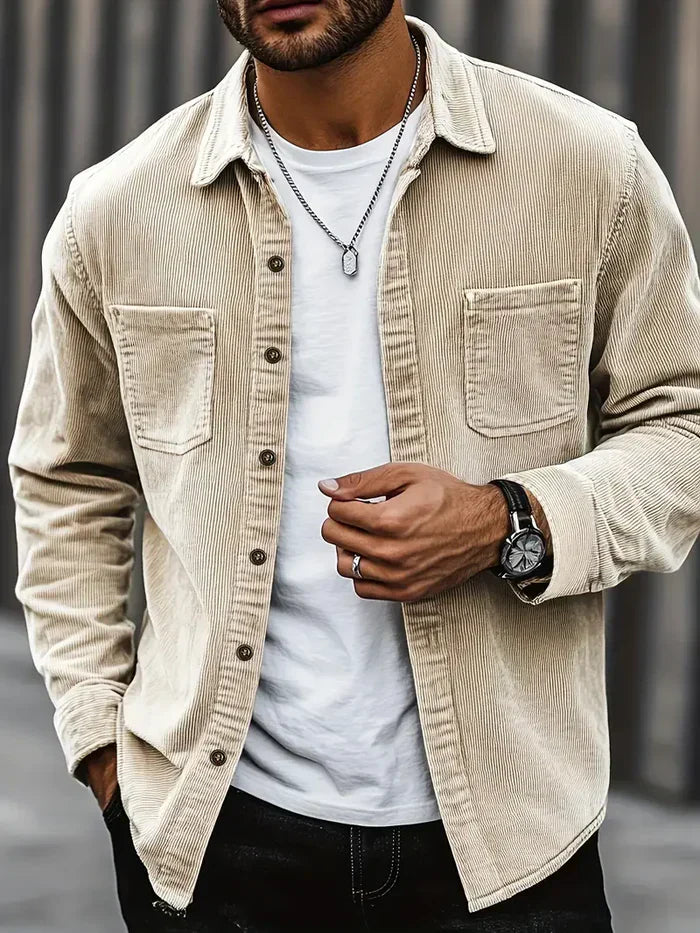 Men's Corduroy Overshirt with Chest Pockets