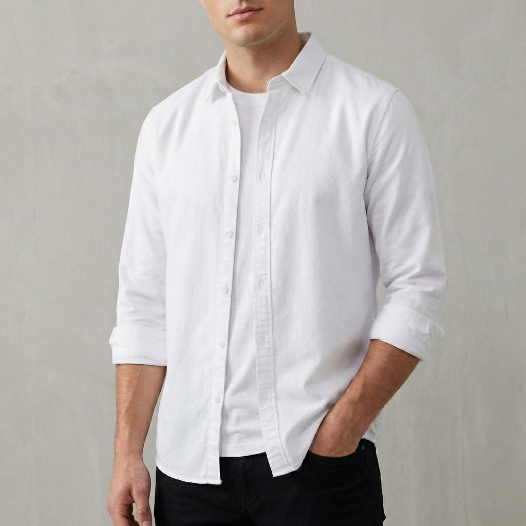 Men's Cotton Overshirt with Rolled Cuffs