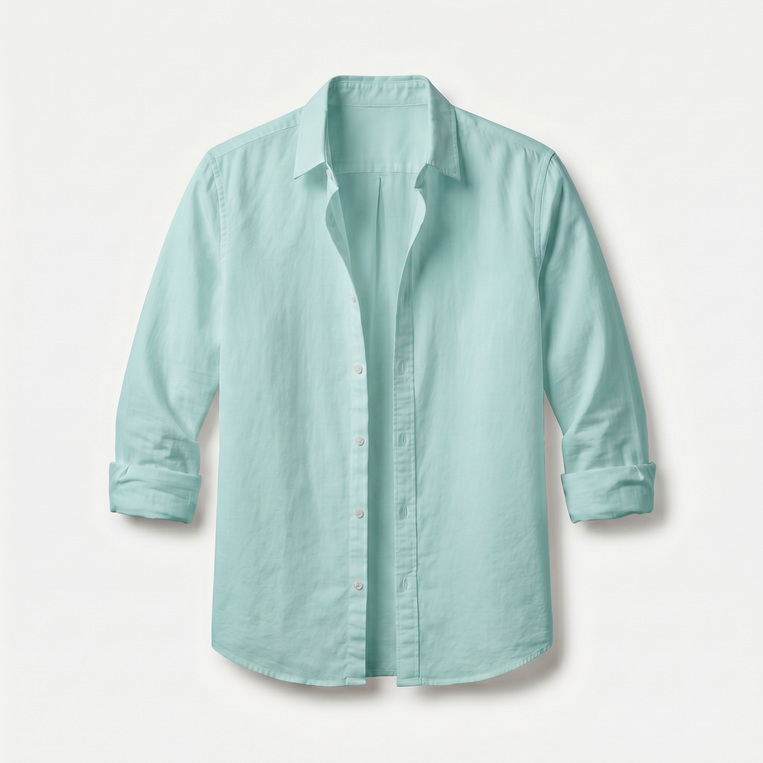 Men's Cotton Overshirt with Rolled Cuffs