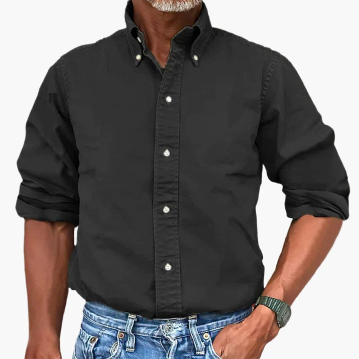 Men's Distressed Long Sleeve Shirt - Relaxed Fit