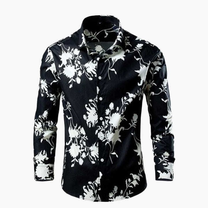 Men's Floral Print Long Sleeve Shirt - Summer Casual