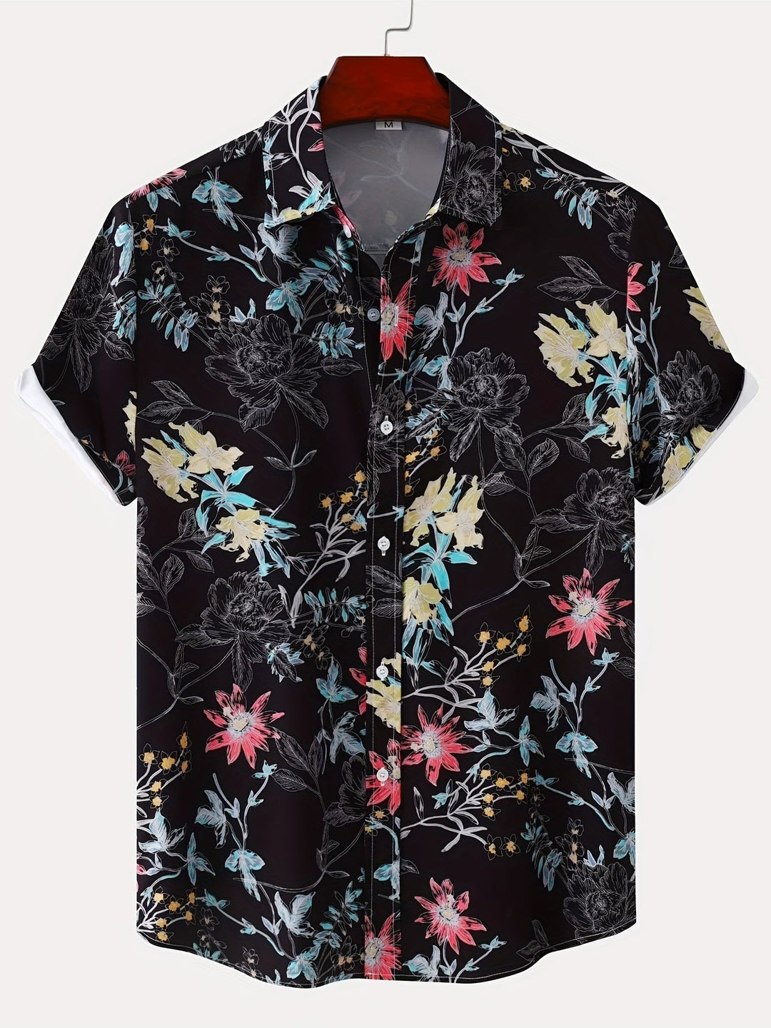 Men's Floral Print Short Sleeve Shirt - Summer Casual