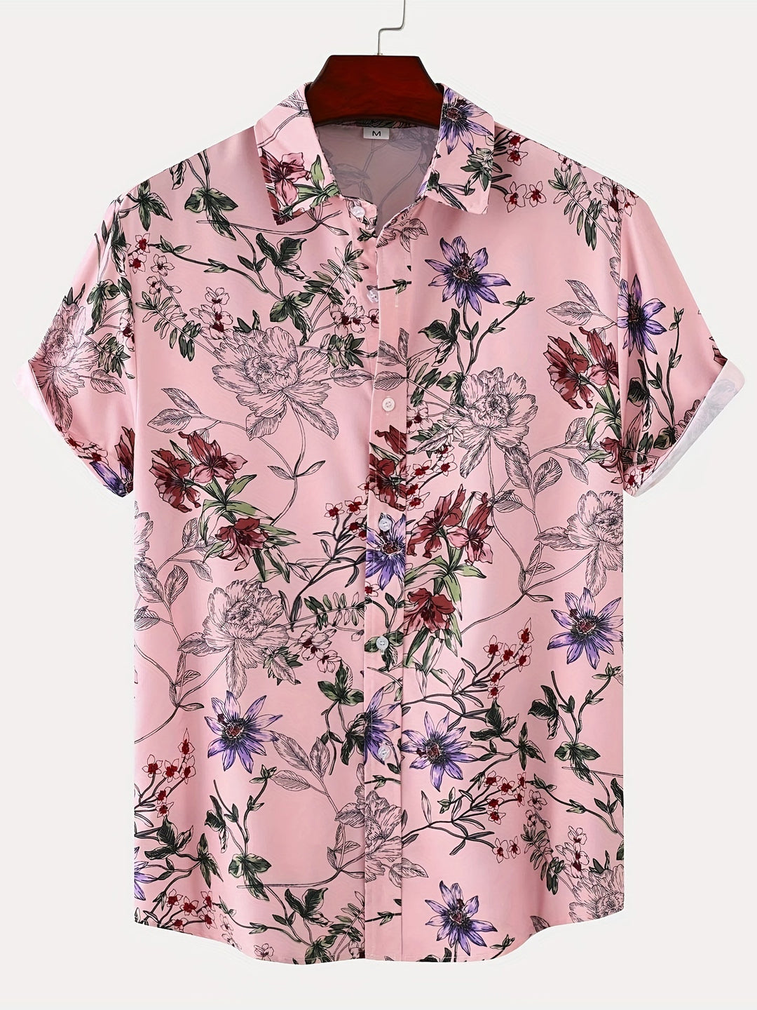 Men's Floral Print Short Sleeve Shirt - Summer Casual