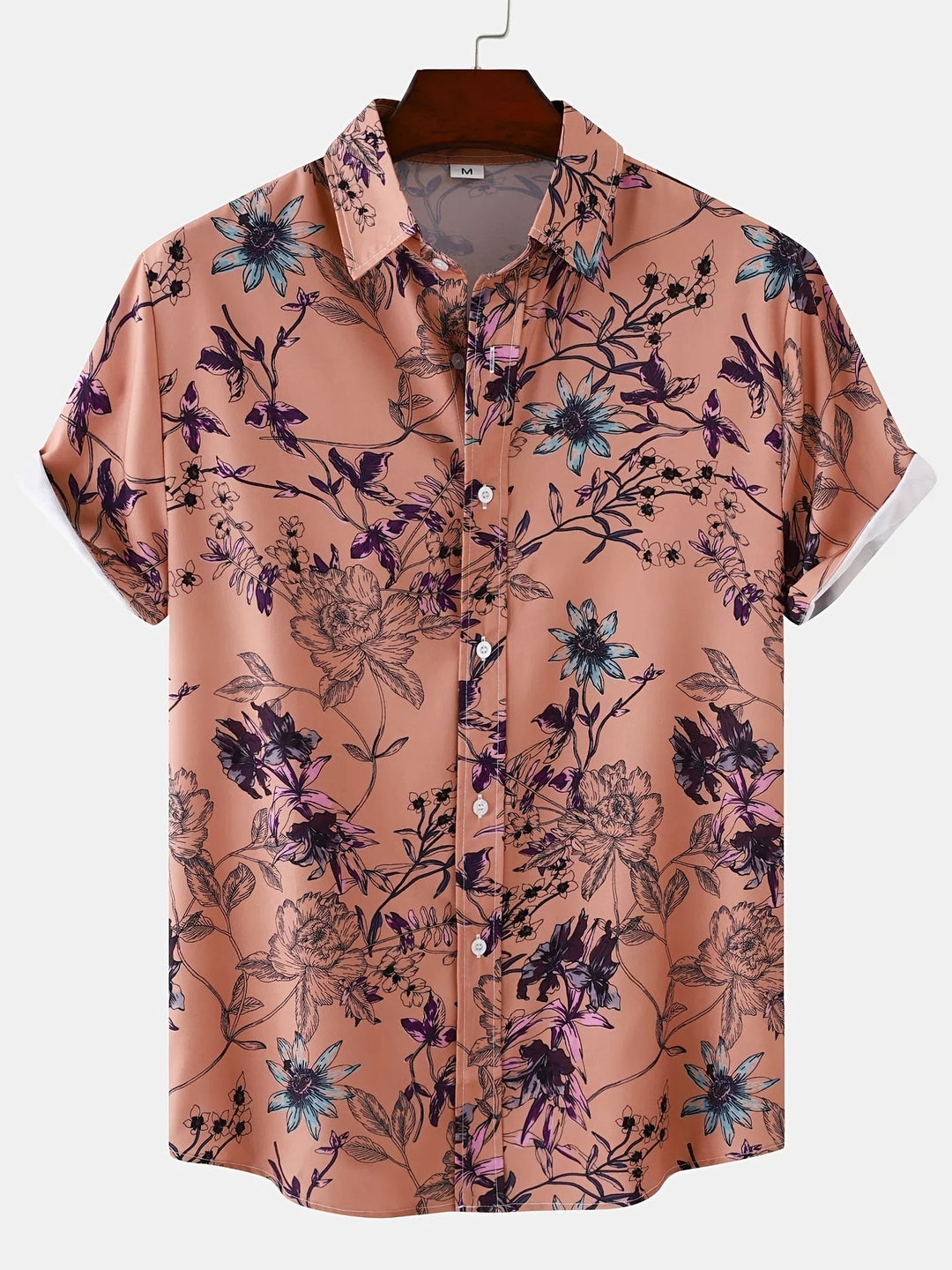 Men's Floral Print Short Sleeve Shirt - Summer Casual