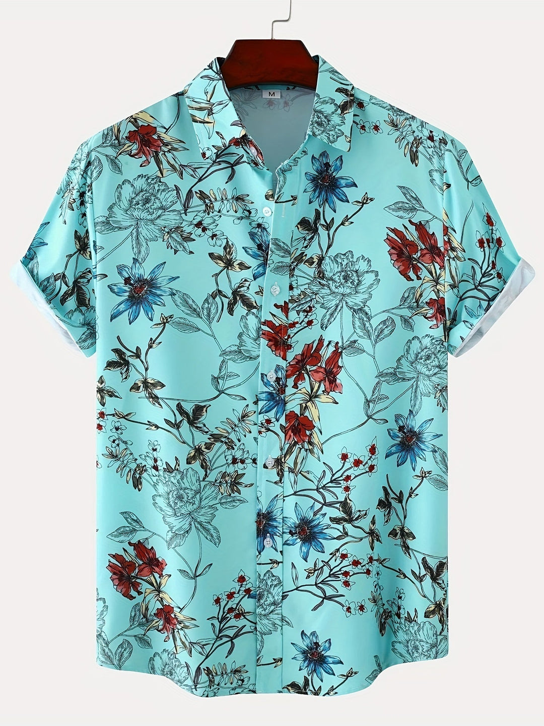 Men's Floral Print Short Sleeve Shirt - Summer Casual