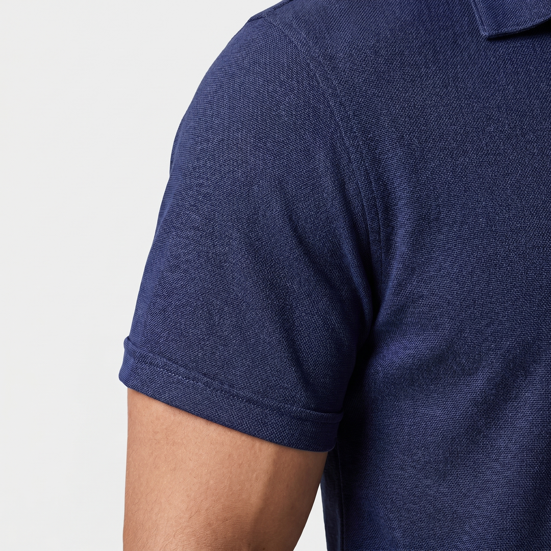 Men's Half-Button Placket Linen Polo Shirt