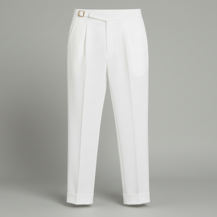 Men's High Waisted Pleated Tailored Pants - Monaco Style