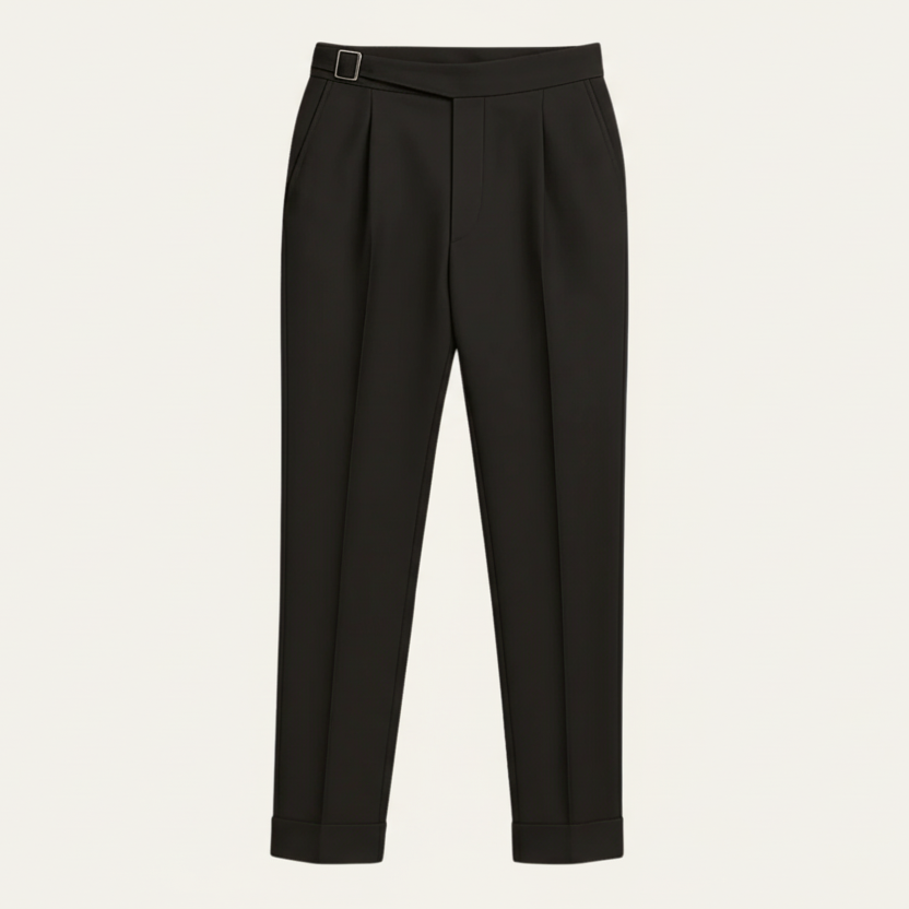 Men's High Waisted Pleated Tailored Pants - Monaco Style