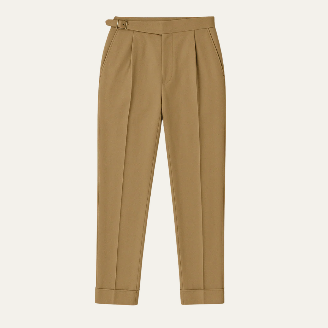 Men's High Waisted Pleated Tailored Pants - Monaco Style