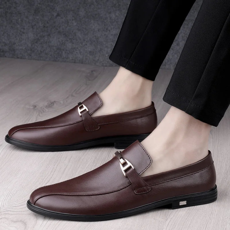 Men's Leather Dress Shoes - Cushioned Footbed