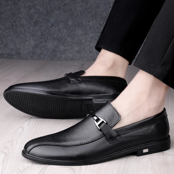 Men's Leather Dress Shoes - Cushioned Footbed