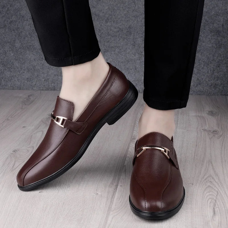 Men's Leather Dress Shoes - Cushioned Footbed