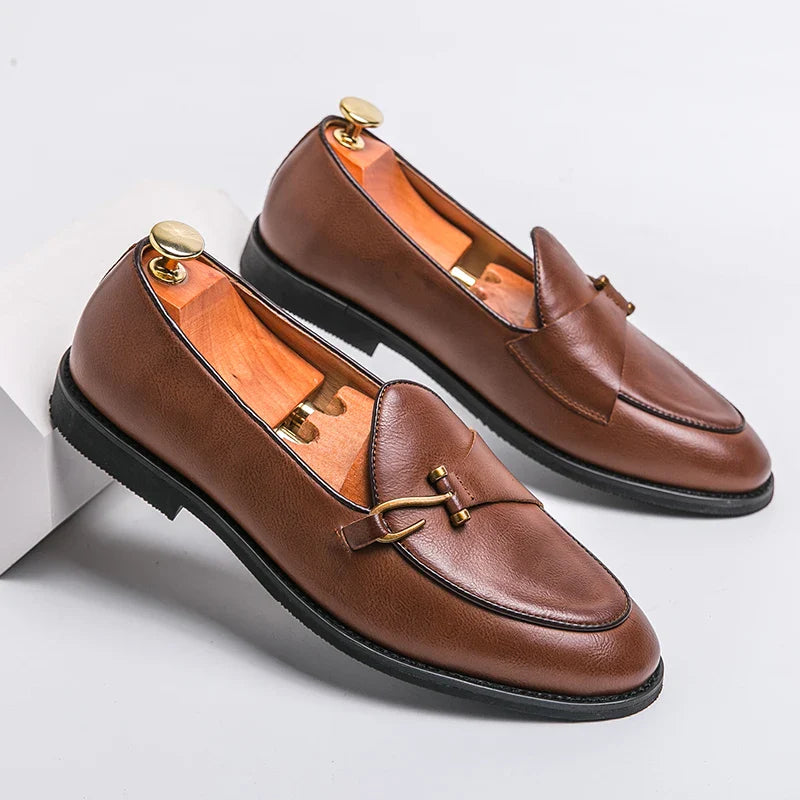 Men's Leather Loafers - Classic Fit Dress Shoes