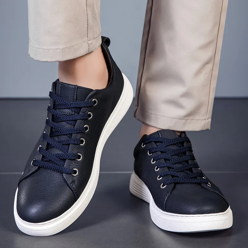 Men's Leather Low-Top Sneakers - Everyday Casual