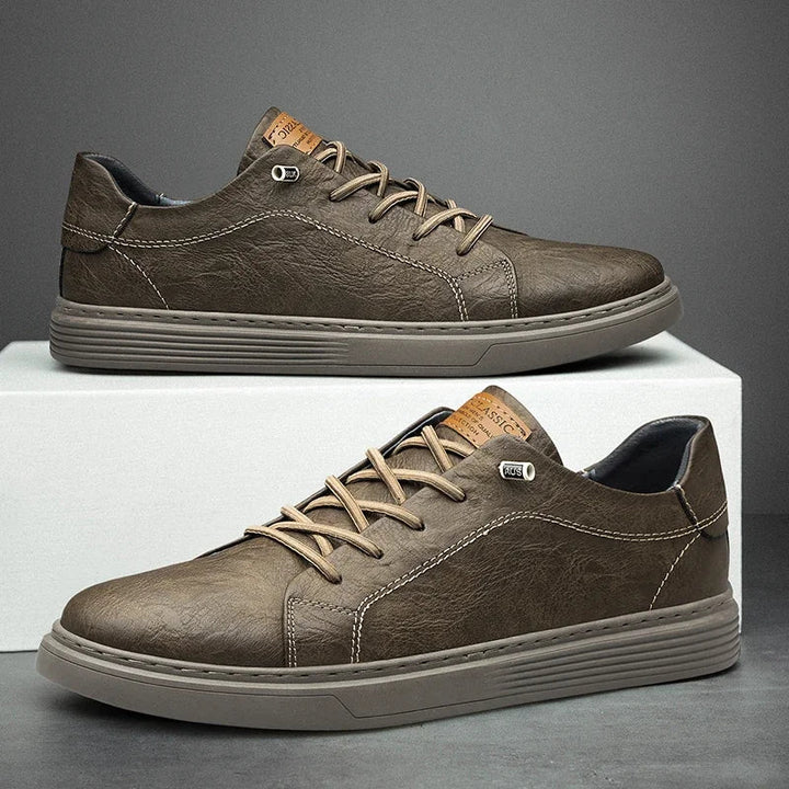 Men's Leather Low-Top Sneakers - Everyday Casual