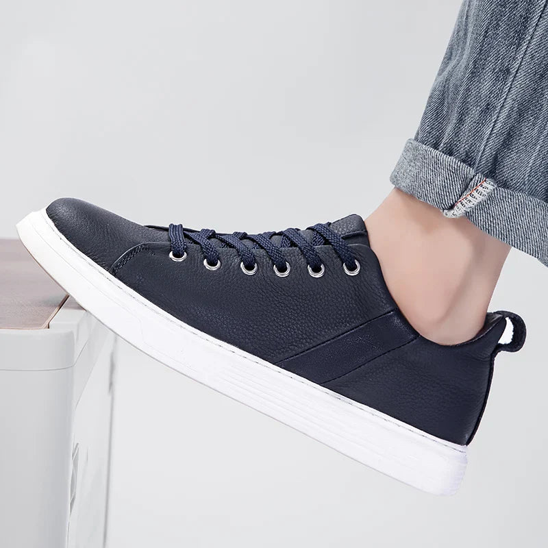 Men's Leather Low-Top Sneakers - Everyday Casual