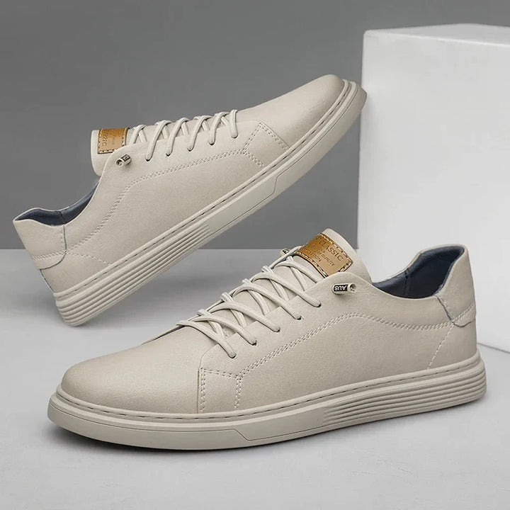 Men's Leather Low-Top Sneakers - Everyday Casual