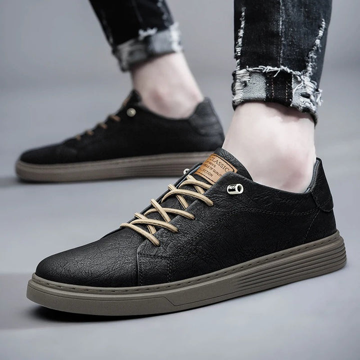 Men's Leather Low-Top Sneakers - Everyday Casual