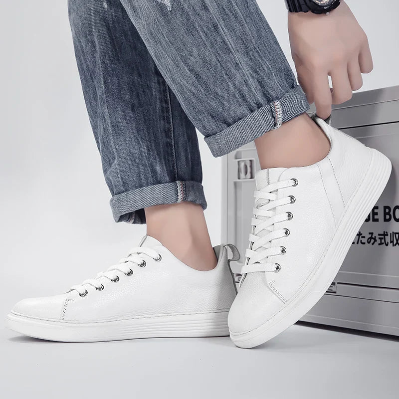 Men's Leather Low-Top Sneakers - Everyday Casual