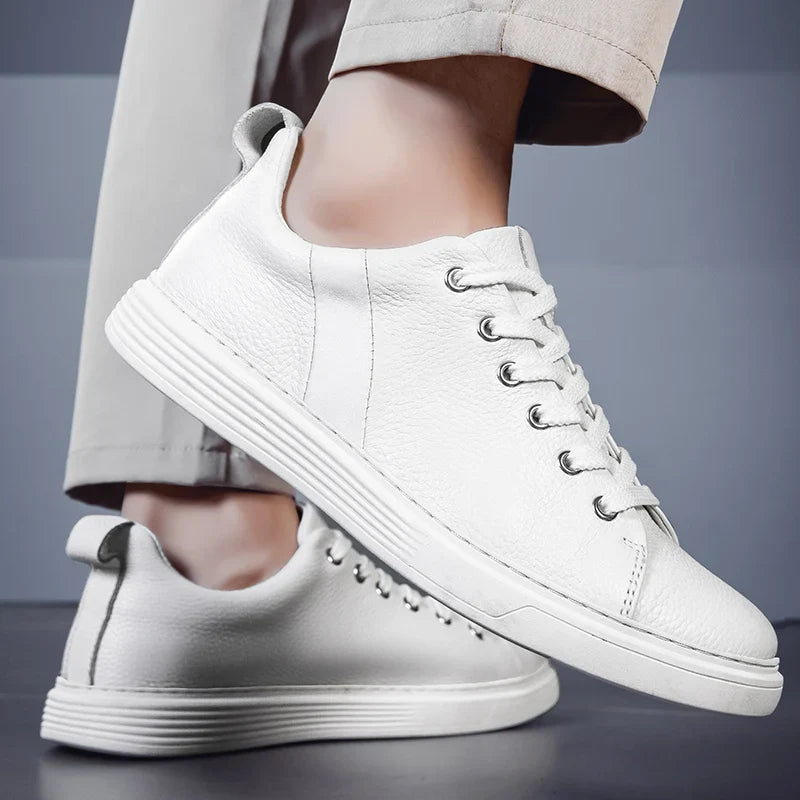 Men's Leather Low-Top Sneakers - Everyday Casual