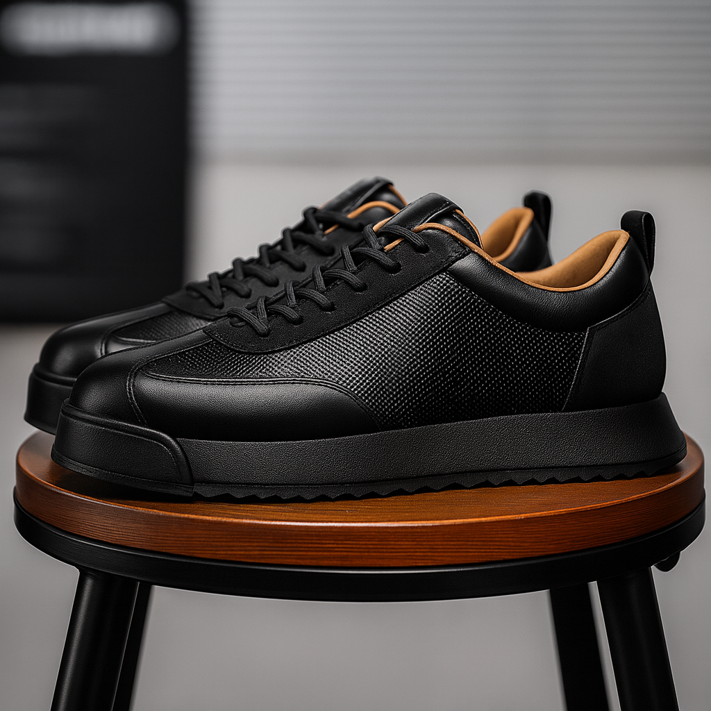Men's Leather Sneakers - Casual Everyday Wear