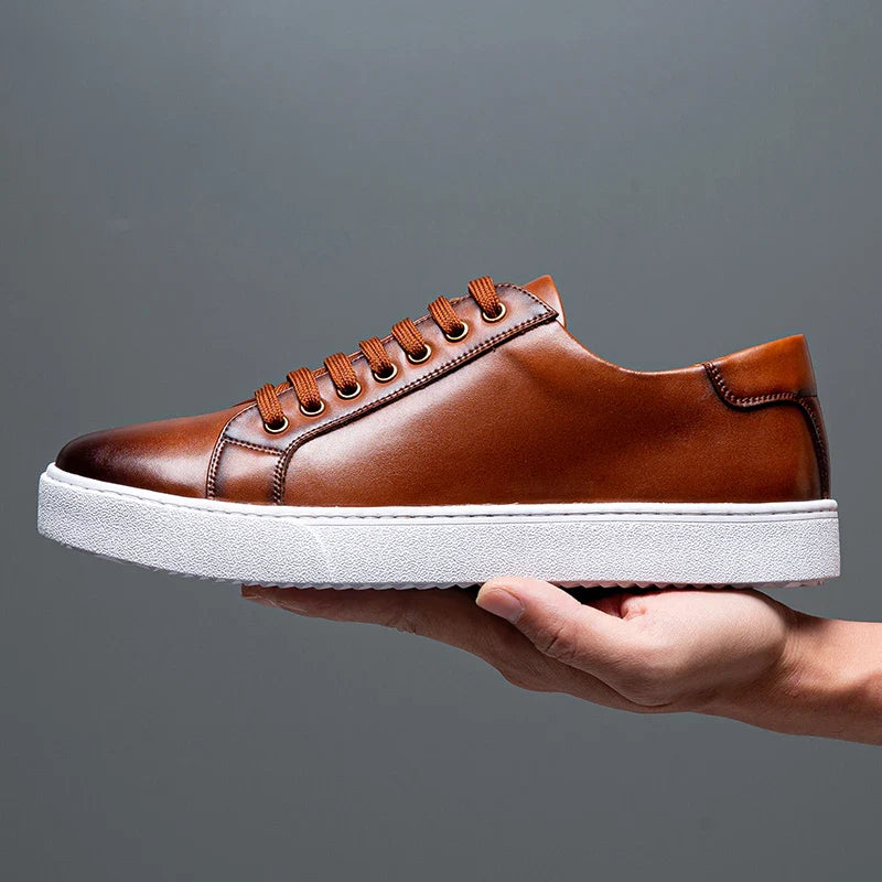 Men's Leather Sneakers - Casual Everyday Wear