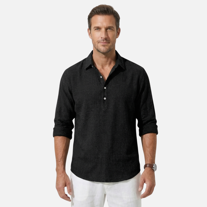 Men's Lightweight Breathable Linen Summer Shirt with Classic Collar