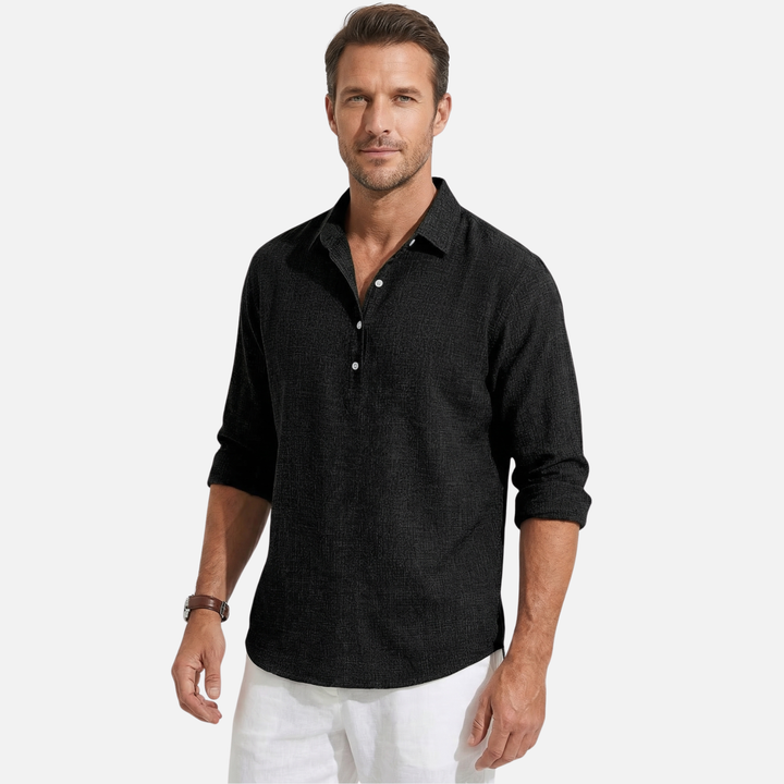 Men's Lightweight Breathable Linen Summer Shirt with Classic Collar