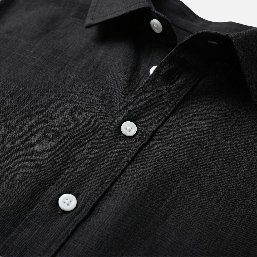 Men's Lightweight Breathable Linen Summer Shirt with Classic Collar