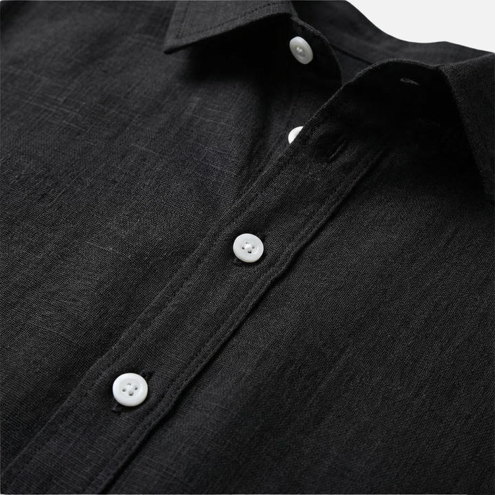 Men's Lightweight Breathable Linen Summer Shirt with Classic Collar