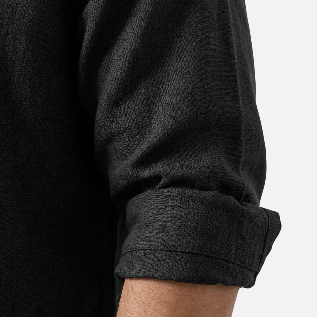 Men's Lightweight Breathable Linen Summer Shirt with Classic Collar