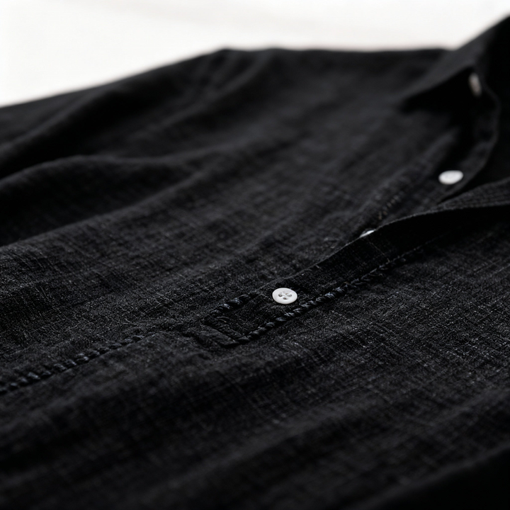 Men's Lightweight Breathable Linen Summer Shirt with Classic Collar